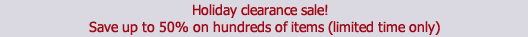 Clearance sale, save up to 50%