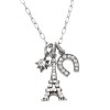 Eiffel Tower and Horseshoe Charm Necklace