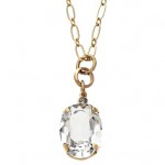 Faceted Clear Swarovski Crystal Pendant Necklace