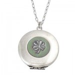 Clover Enamel Locket Necklace