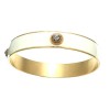 Cream Enamel and Black Diamond Swarovski Crystal Bangle