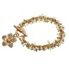 Black Diamond Flower and Pearl Toggle Bead Bracelet
