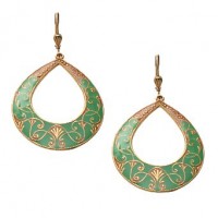 Catherine Popesco Emerald Enamel Teardrop Earrings - 3013G-popesco - Handmade Celebrity Fashion Jewelry :  emerald enamel teardrop earrings jewelry celebrity emerald