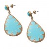 Turquoise Enamel Teardrop Post Earrings