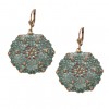 Blue Stained Glass Filigree Earrings