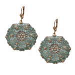 Blue Stained Glass Filigree Earrings