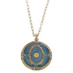 Blue Enamel Pendant Necklace Blue Enamel Pendant Necklace