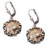 Encased Light Topaz Swarovski Crystal Earrings