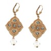 Black Diamond Swarovski Crystal Swirl Earrings