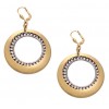 Swarovski Crystal Circle and Disc  Earrings