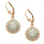 Pacific  Opal Color Combination Swarovski Crystal Circle Earrings