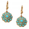 Turquoise Bead Flower Earrings