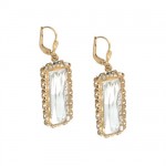 Clear Swarovski Crystal Rectangle Earrings
