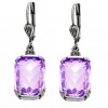 Faceted Tanzanite Swarovski Crystal Earrings