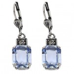 Blue and Black Diamond Swarovski Crystal Earrings