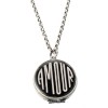 Black Enamel Amour Locket Necklace
