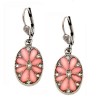 Rose Enamel Oval Earrings