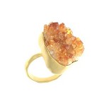Citrine Drusy Ring