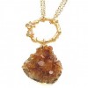 Citrine Freeform Drusy Flower Circle Necklace