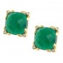 Green Onyx and Cubic Zirconia Post Earrings
