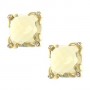 Lemon Quartz and Cubic Zirconia Post Earrings