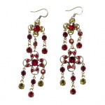 Swarovski Crystal Chandelier Earrings on Antique Brass