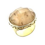 Faceted Quartz Round Ring