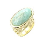 Faceted Amazonite Oval Ring