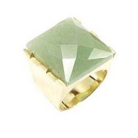 Sheila Fajl Faceted Green Jade Square Cocktail Ring :  sheila fajl cocktail green faceted