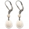 Bonsai Antiqued Matte Pear Charm and Riverstone Earring