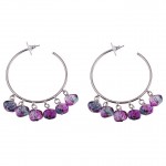Plum Resin Rock Candy Large Hoop Earring