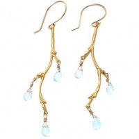 Catherine Weitzman Blue Topaz Branch Earrings - E179V-Weitzman - Handmade Celebrity Fashion Jewelry :  designer accessories fashion gold earrings
