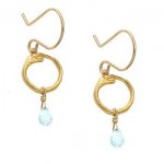 Branch Circle Earrings with London Blue Topaz