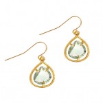 Misha of New York Green Amethyst Teardrop Earrings - E427GA-misha - Handmade Celebrity Fashion Jewelry :  green amethyst teardrop earrings handmade handmade designer jewelry at blueluxe jewelry