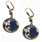 Sapphire Enamel Medallion Earrings Sapphire Enamel Medallion Earrings