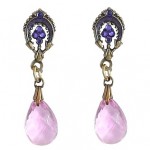 Upside Down Horseshoe & Glass Drop Earring