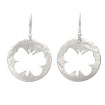 Papillon Butterfly Small Disc Sterling Silver Earrings