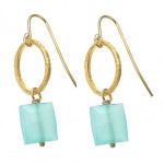 Blue Chalcedony Circle Earrings Blue Chalcedony Circle Earrings