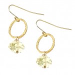 Lemon Quartz Circle Earrings