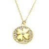 Lucky Clover Rhinestone Charm Necklace