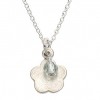 Fuwafuwa Blue Quartz and Flower Charm Necklace