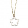 Fuwafuwa Matte Silver Flower Charm Necklace