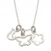 Fuwafuwa Tiny Matte Flower, Butterfly and Bird Charm Necklace