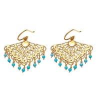 Flying Lizard Turquoise Fan Earrings - FL1066-lizard - Handmade Celebrity Fashion Jewelry :  designer accessories fashion earrings jewelry