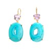Amethyst and Turquoise Crate Agate Drop Earrings