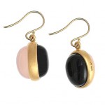 Pink Chalcedony and Black Onyx Reversible Earrings