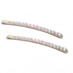 Large Iridescent Crystal and Silk Bobbi Pins