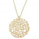 Coral Disc Pendant Necklace