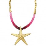 Ruby Starfish Pendant Necklace
