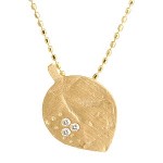 Mini Leaf Diamond Pendant Necklace